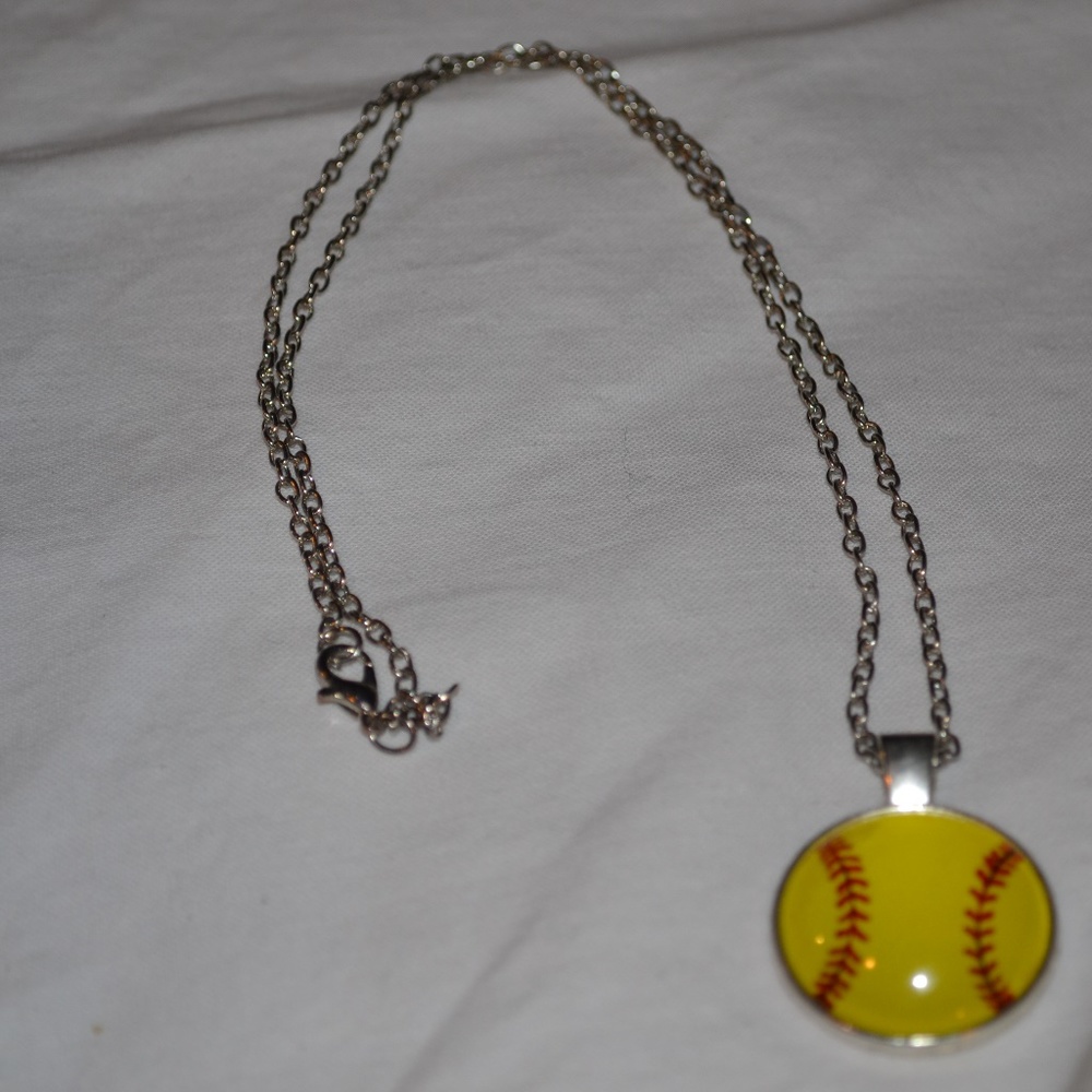 NEW FUN TENNIS BALL PENDANT W/SILVER CHAIN
